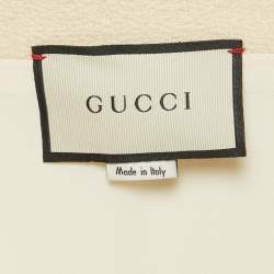 Pre Owned Gucci Cream Wool Contrast Trimmed Short Skirt S