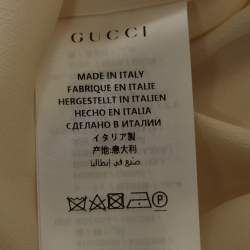 Pre Owned Gucci Cream Wool Contrast Trimmed Short Skirt S