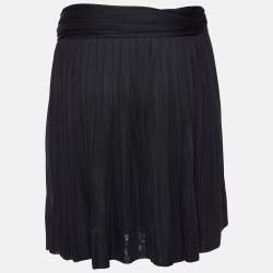 Pre Owned Gucci Black Jersey Pleated Mini Skirt S