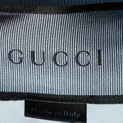 Pre Owned Gucci Blue Embroidered Velvet Zip Up Bomber Jacket S