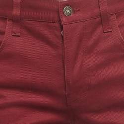 Pre Owned Gucci Burgundy Denim Skinny Fit Jeans Waist 33"