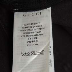 Pre Owned Gucci Black Snake Embroidered Denim Skinny Fit Jeans M Waist 28"