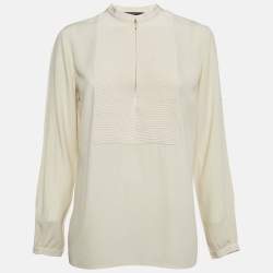 Gucci Beige Crepe Full Sleeves Top M