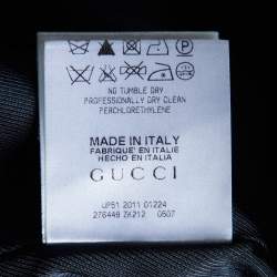 Pre Owned Gucci Navy Blue Velvet Button Front Blazer S