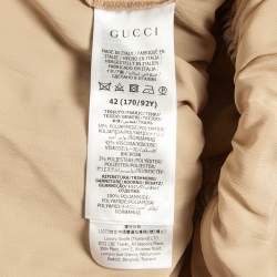 Gucci Beige Dot Embroidered Tulle One Shoulder Maxi Dress M