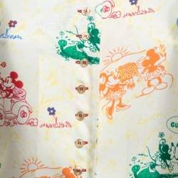 Disney x Gucci Cream Printed Silk Pajama Shirt XS