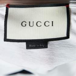 Gucci White L'Aveugle Par Amour Print Cotton Crew Neck T-Shirt L