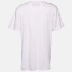 Pre Owned Gucci Pink Frog Logo Print Cotton Crew Neck T-Shirt S