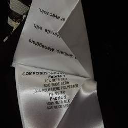 Gucci Black & White Silk Brocade Tie Up Pants S