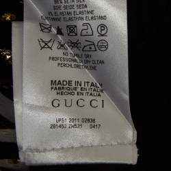 Gucci Black & White Silk Brocade Tie Up Pants S