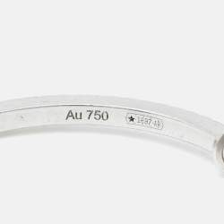 Gucci GG Running 18k White Gold Charm Ring Size 56