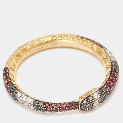 Gucci Ouroboros Multi Gemstone 18k Yellow Gold Ring Size 52