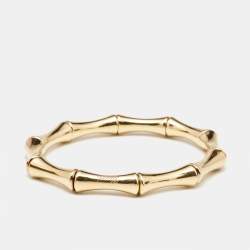 Gucci Bamboo 18k Yellow Gold Strechable Bangle Bracelet 17