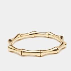 Gucci Bamboo 18k Yellow Gold Strechable Bangle Bracelet 17