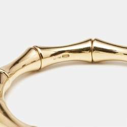 Gucci Bamboo 18k Yellow Gold Strechable Bangle Bracelet 17