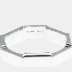Gucci 18K White Gold Silver Link Toe No Stone Ring