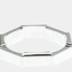 Gucci 18K White Gold Silver Link Toe No Stone Ring