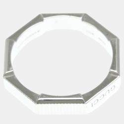 Gucci 18K White Gold Silver Link Toe No Stone Ring