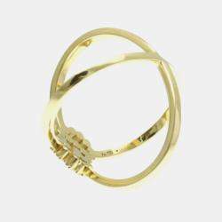 Gucci 18K Yellow Gold Diamond GG Running Ring