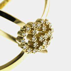 Gucci 18K Yellow Gold GG Running Diamond Band Ring