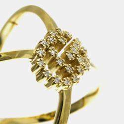 Gucci 18K Yellow Gold GG Running Diamond Band Ring