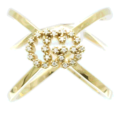 Gucci 18K Yellow Gold GG Running Diamond Band Ring