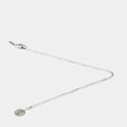 Gucci 18K White Gold and Diamond Icon Toile Pendant Necklace
