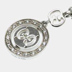 Gucci 18K White Gold and Diamond Icon Toile Pendant Necklace
