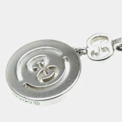 Gucci 18K White Gold and Diamond Icon Toile Pendant Necklace