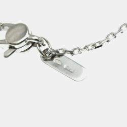 Gucci 18K White Gold and Diamond Icon Toile Pendant Necklace