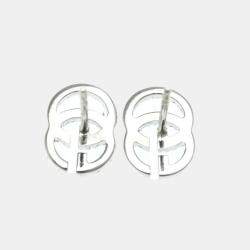 Gucci 18K White Gold and Diamond Icon Stud Earrings