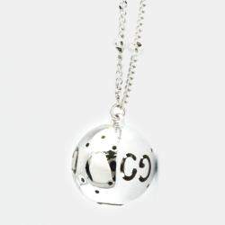 Gucci 18K White Gold Icon Ball Pendant Necklace