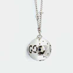 Gucci 18K White Gold Icon Ball Pendant Necklace