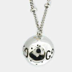 Gucci 18K White Gold Icon Ball Pendant Necklace