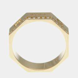 Gucci Octagonal Ring Diamond Pink Gold 18K Fashion Diamond Band Ring Pink Gold