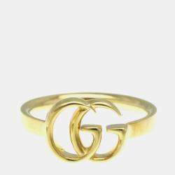 Gucci Double G Ring Yellow Gold 18K Fashion No Stone Band Ring Gold