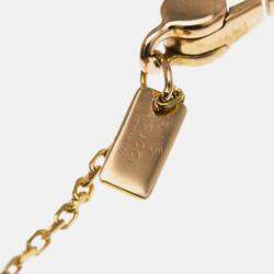 Pre Owned Gucci Icon Toile Necklace Pink Gold 18K Pendant Necklace Pink Gold