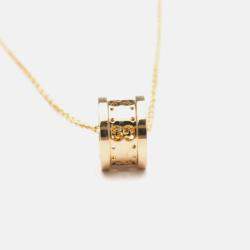 Pre Owned Gucci Icon Toile Necklace Pink Gold 18K Pendant Necklace Pink Gold