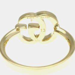 Pre Owned خاتم غوتشي "دبل G" ذهب أصفر عيار 18 خاتم موضة بدون أحجار الذهب