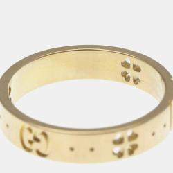 مملوكة مسبقًا Gucci Icon Clover Ring Pink Gold 18K Fashion No Stone Band Ring Pink Gold