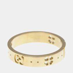 مملوكة مسبقًا Gucci Icon Clover Ring Pink Gold 18K Fashion No Stone Band Ring Pink Gold