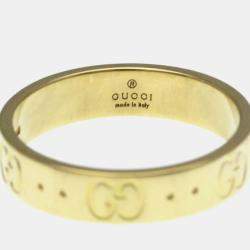 Pre Owned Gucci Icon Yellow Gold 18K Fashion No Stone Band Ring Gold