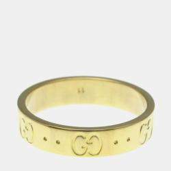 Pre Owned Gucci Icon Yellow Gold 18K Fashion No Stone Band Ring Gold