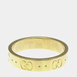 Pre Owned Gucci Icon Yellow Gold 18K Fashion No Stone Band Ring Gold