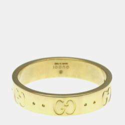 Pre Owned Gucci Icon Yellow Gold 18K Fashion No Stone Band Ring Gold