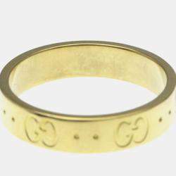 Pre Owned Gucci Icon Yellow Gold 18K Fashion No Stone Band Ring Gold