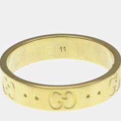 Pre Owned Gucci Icon Yellow Gold 18K Fashion No Stone Band Ring Gold