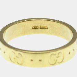 Pre Owned Gucci Icon Yellow Gold 18K Fashion No Stone Band Ring Gold