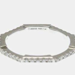 مملوكة مسبقًا Gucci Link To Love Ring White Gold 18K Fashion Diamond Band Ring Silver