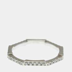 مملوكة مسبقًا Gucci Link To Love Ring White Gold 18K Fashion Diamond Band Ring Silver
